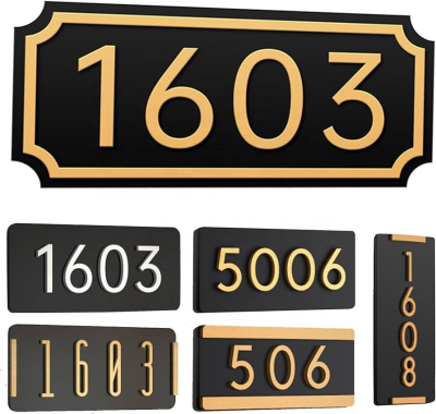 Securun House Numbers for Outside Address Marker Custom Metal Address Sign for Outside Number Address