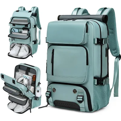 Backpack With Shoe Compartment USB Interface Waterproof Dry&wet Separation Travel Gym Laptop Backpack