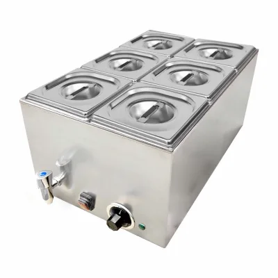 Countertop Electric Food Warmer Soup Kettle, Compact Stainless Steel Hot Food Server for Small Restaurants and Takeaway Shops