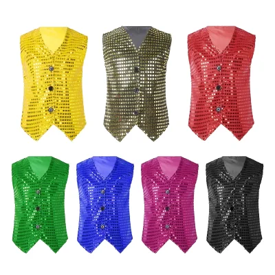 2026 Kids Boys Girls Latin Dance Clothes Stylish Solid Color Vest Tops Spandex/Polyester Stage Performance Party Outdoor Wear