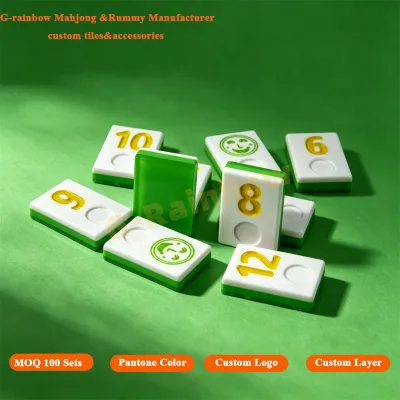 MOQ 100 Set Luxe Acrylic Rummikub Modern Rummy Cube 2-to-4 Player Board Rummikub Game Four Colors