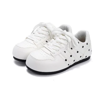 Polka Dot Women White Casual Sneakers Flat PVC Sole Lightweight Board Shoes Wenzhou Factory OEM Custom Logo Wholesale