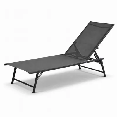 Modern Adjustable Foldable Eco-Friendly Durable Patio Outdoor KD Metal Sun Bed Sun Lounger for Pools Beaches Hotels Gardens
