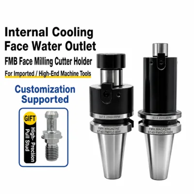 BT30 FMB22 27 32 Extended Face Milling Shank Coarse & Fine Tooth Hardened Internal Cooler for BT30 BT50 CNC