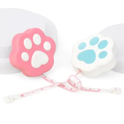 Cute Cat Paw 40-Inch Dual Sided Flexible Tape Measure Portable Sewing Craft Fabric Cloth Tailor's Dual-Ruler for Body