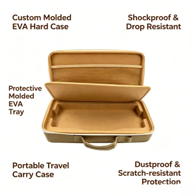 Shockproof Custom EVA Keyboard Carry Case With Durable Oxford Fabric Outer Shell Custom LOGO Inner Structure