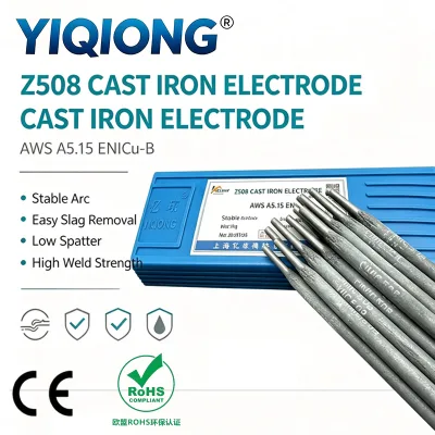 Z508 Alloy Welding Electrode ENiCu-B Nickel Copper Alloy 2.5 3.2 4.0mm Gray Iron Crack Repair Machinable Weld Bead