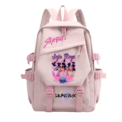 HY Wholesale K-pop Demon Hunters School Lunch Bag Pencil Case Cartoon Nylon Three-piece Children's Backpack Set