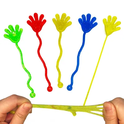Factory Wholesale Innovative Gift Custom Sticky Hands TPR Toys Colorful Sticky Hand Fidget Toy Capsule Toy for Kids
