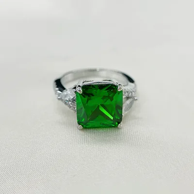 Elegant Vintage square High Turquoise High Carbon 5A ZIRCON S925 Sterling Silver Ring for Women Gift