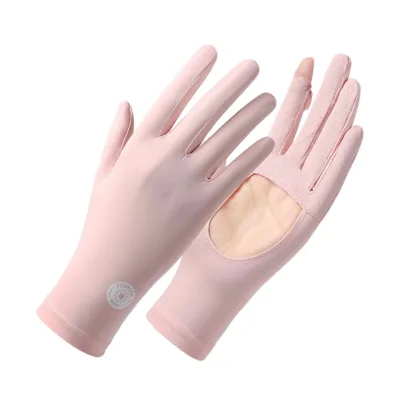 Women Touch Screen Ice Silk UV Protection Gloves Non Slip Summer Thin Driving Cycling Outdoor Sun Gloves