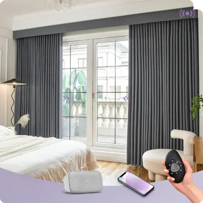 New Trend Luxury Window Curtains Smart Electric Fabric Curtains for Home Living Room and Bedroom