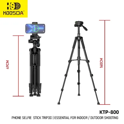 1.6m Product Photography Phone Selfie Stick Tripod KTP-800 Anti Shake 360° Panoramic Shooting Professional and Stable Tripod