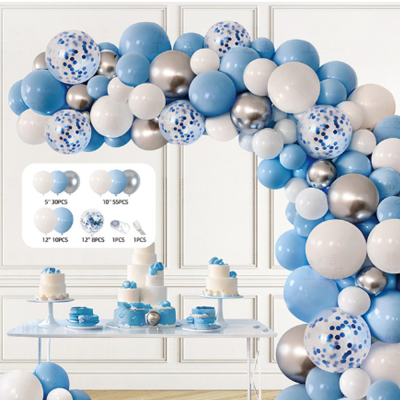 JUXINDA  Party Blue Macaron Balloon Garland Decoration Birthday Baby Shower Wedding Festival Decor