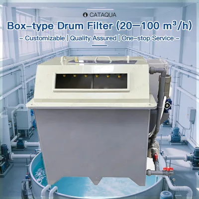 High Flow Fine Mesh Aquaculture Drum Filter with Self Rinsing Spray for Fish Farming Tank Recirculating System