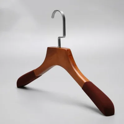 Cheap Factory Price China Wood Hanger Coat Hangers Antique Brown Wooden for Clothes