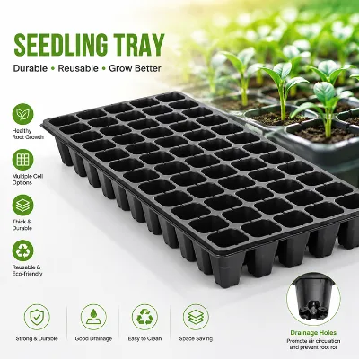Manufacturer Rice Tomato Strawberry Plastic pp Pe Ps Nursery Seedling Tray 200 Holes 128 Holes Round