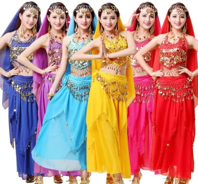 Belly Dance Costumes Bollywood Indian Egyptian Belly Dress Set Plus Size Party Dance Wear for Women