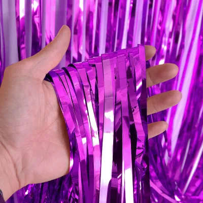 Wholesale 1*2m Light Foil Fringe Curtain Christmas Wedding Birthday Foil Fringe Curtain Party Supplies