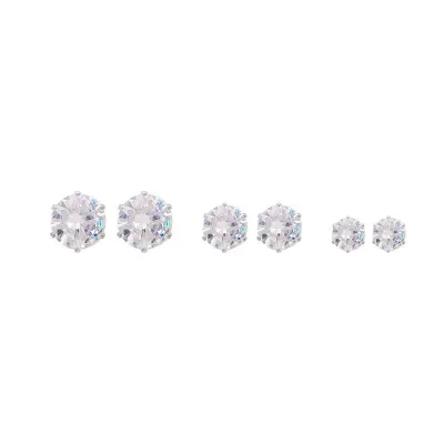 6 Claws No Piercing Unisex Fashion Ear Jewelry Single Piece Shinning Zircon Magnet Stud Earring