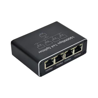 Gigabit Ethernet Splitter 1 in 4 Network Sharer Network Port 1 in 4 RJ45 Ethernet Cable Splitter Switching Routing