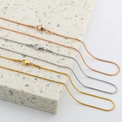 Factory Direct Sale Stainless Steel Snake Chain Necklace Titanium Steel Gold-Plated Link Chain Fashionable Necklaces