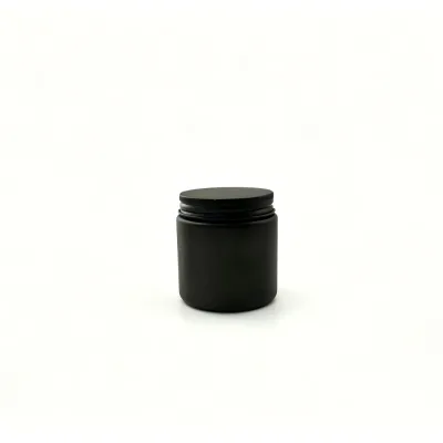 125ml Black Glass Skincare Facial Cream Bottle with Screw-On Resealable Cap for Cosmetic Packaging