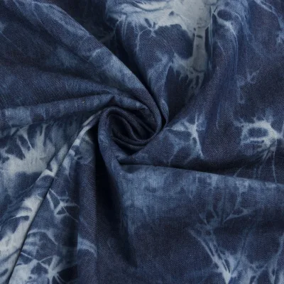 Cotton Denim 32*32 Washed Cotton Fashion Shirt Dress Fabric Plain Grain Spot