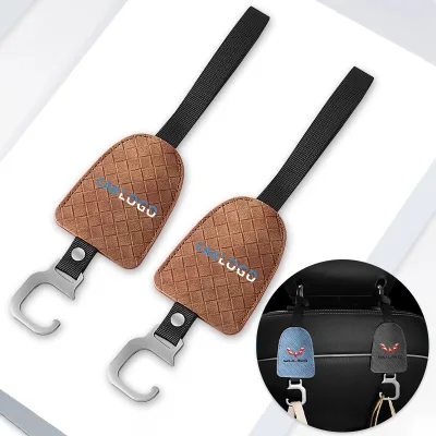 Car Accessories Practical Rear Hooks Can Be Customized LOGO High Quality PU Leather Rear Seat Car Hooks General Motors