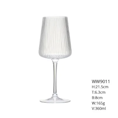 Factory Price Directly Transparent Nordic Red Wine Goblet Eco-friendly 100-500ml Vertical Stripe Series for Dessert Water