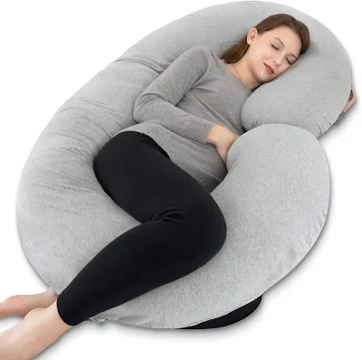Hot Selling Soft Comfortable Cotton C-shaped Maternity Body Pillow for Pregnancy Sleep
