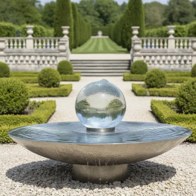Luxury Villa Garden Modern Rusty Metal Sculpture Fountain Waterproof Freestanding Landscape
