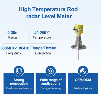Heat Dissipation Structure Guided Wave Radar Level Meter High Temp Radar Level Sensor for Thermal Oil Steam Tank Measurement