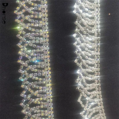3mm Shinning Crystal AB Rhinestone Chain Trim for Garment Decoration