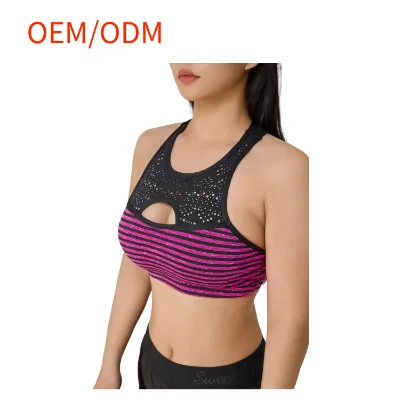 Fashion High Quality Women Seamless Sports Bra Custom logo Gym Workout Halter Sports Bra for Women