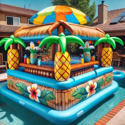 Large Size Inflatable Floating Bar Swimming Pool Blow up Pool Bar