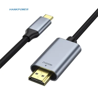 High Speed Nylon Braided 4K 60Hz USB Type C to HD-MI Cable for HDTV for Mac TV Projection