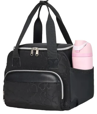 Quilted Large Capacity Diaper Bag Tote Multifunctional Mommy Handbag Waterproof Baby Nappy Bag With Detachable Shoulder Strap