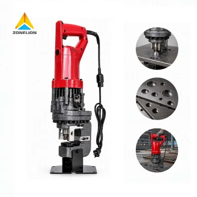 User Friendly Simple Maintenance Portable Metal Perforating Machinery Construction Contractor Hydraulic Punching Machine