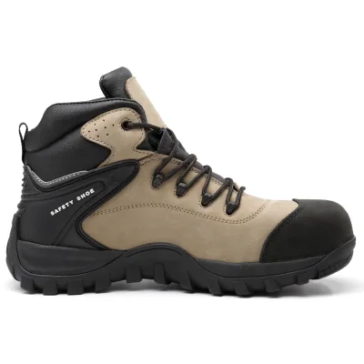 Grade a Nubuck Safety Steel Toe Outdoor Hiking Boots Shoes for Women
