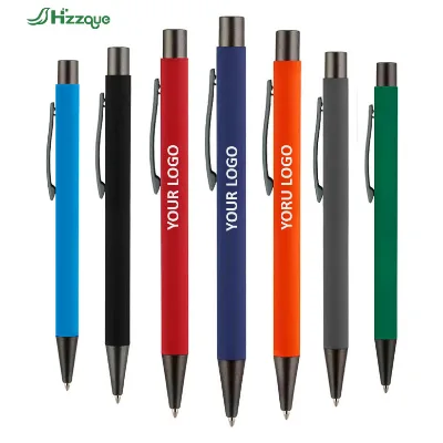 Best-Selling Hzzque ZQ7370 Luxury Metal Ballpoint Pens with Custom Logo Black Ink UV Printing-Promotional Advertising Gift