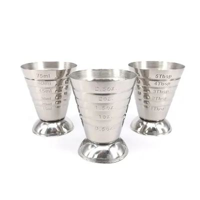 Up to 2.5oz 5Tbsp 75ml Stainless Steel Cocktail Jigger with Measurements