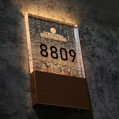 2025 New Dsymbol Hotel Stylish Luminous DBeauty Salon Acrylic Dn Office Hotel Led Sign Door Sign Light