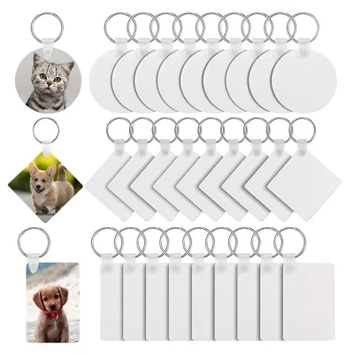 Wholesale High Quality Blank Heart Shaped Diy Printing Double Side Sublimation Mdf Wood Keychains for Decoration