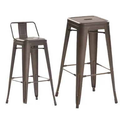 Modern Simple Iron High Stools Bar Chairs for Milk Tea Shops Restaurants Bars Cafes Durable Commercial Furniture China Model