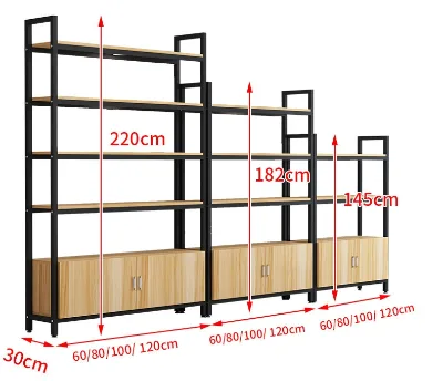 Cheap Flower Shop Shelving Convenience Store Supermarket Shelf Heavy Duty Wood Iron Shelves Wooden Cosmetics Display Stand