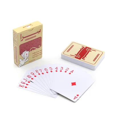 Waterproof Saudi Arabic Custom logo Baloot Printed Poker Printed Promotion Playing Cards with Display Box