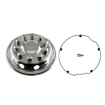 BS-WS22503F 22.5 Inch Wheel Trims with Wheel Nut Covers - Dome - Front Axle for Truck