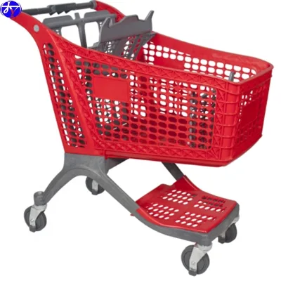 Plastic Supermarket Basket Air Bubble Film T/T Trolleyopping 100% Virgin Material Plastic Jiayuan Durable Shopping Cart Folding