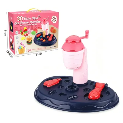 DIO TOYS Ice Cream Playdough Toys Set Color Clay Making Table DIY Mud Plasticine Toy for Kids Ages 5+